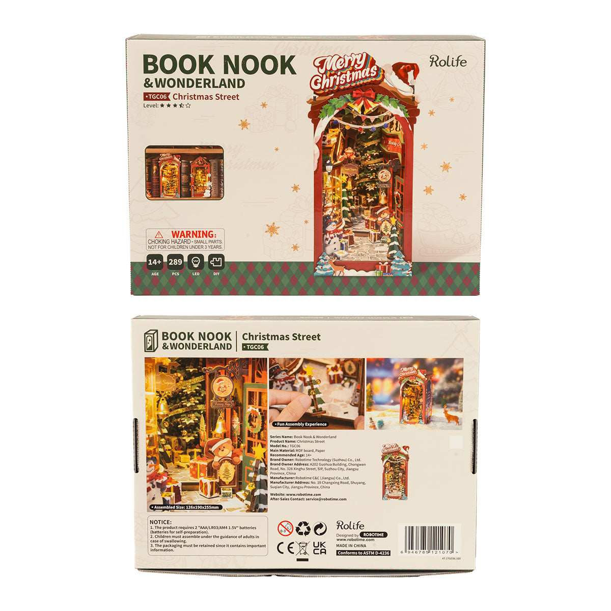 Rolife DIY Book Nook Kit -  Christmas Street TGC06
