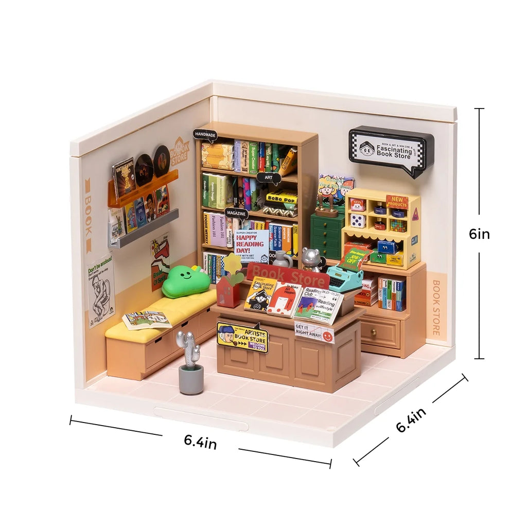 Rolife Fascinating Book Store Super Creator Miniature House DW004
