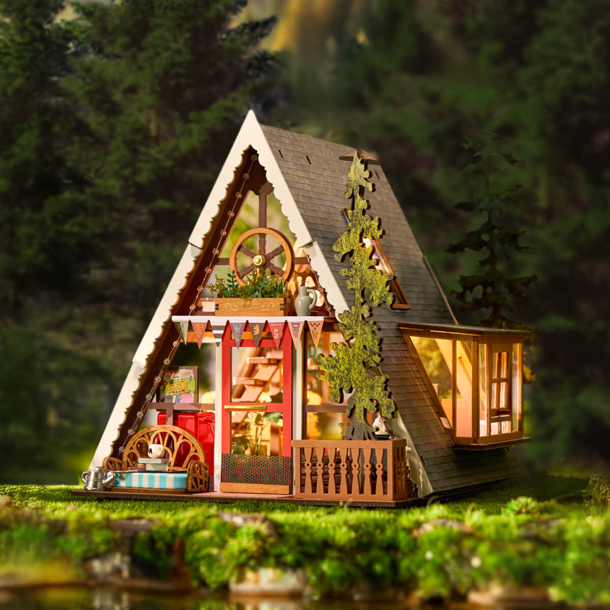 Rolife DIY Miniature House - A-Frame Cabin  DG181