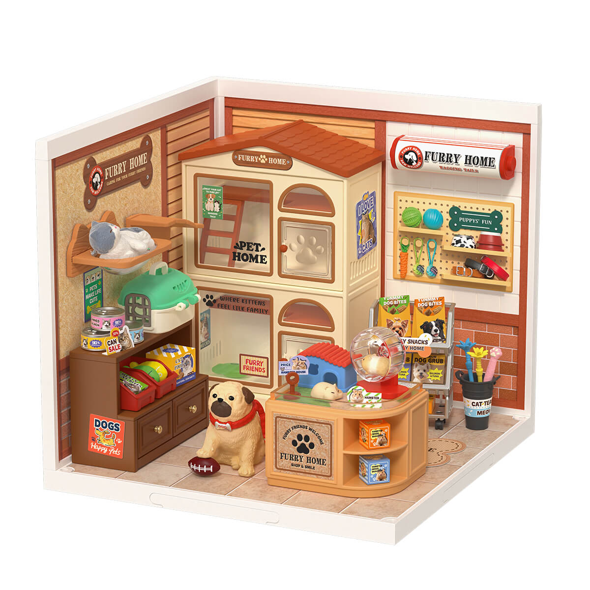 Rolife Furry Friends' Home Super Creator Miniature House DW027