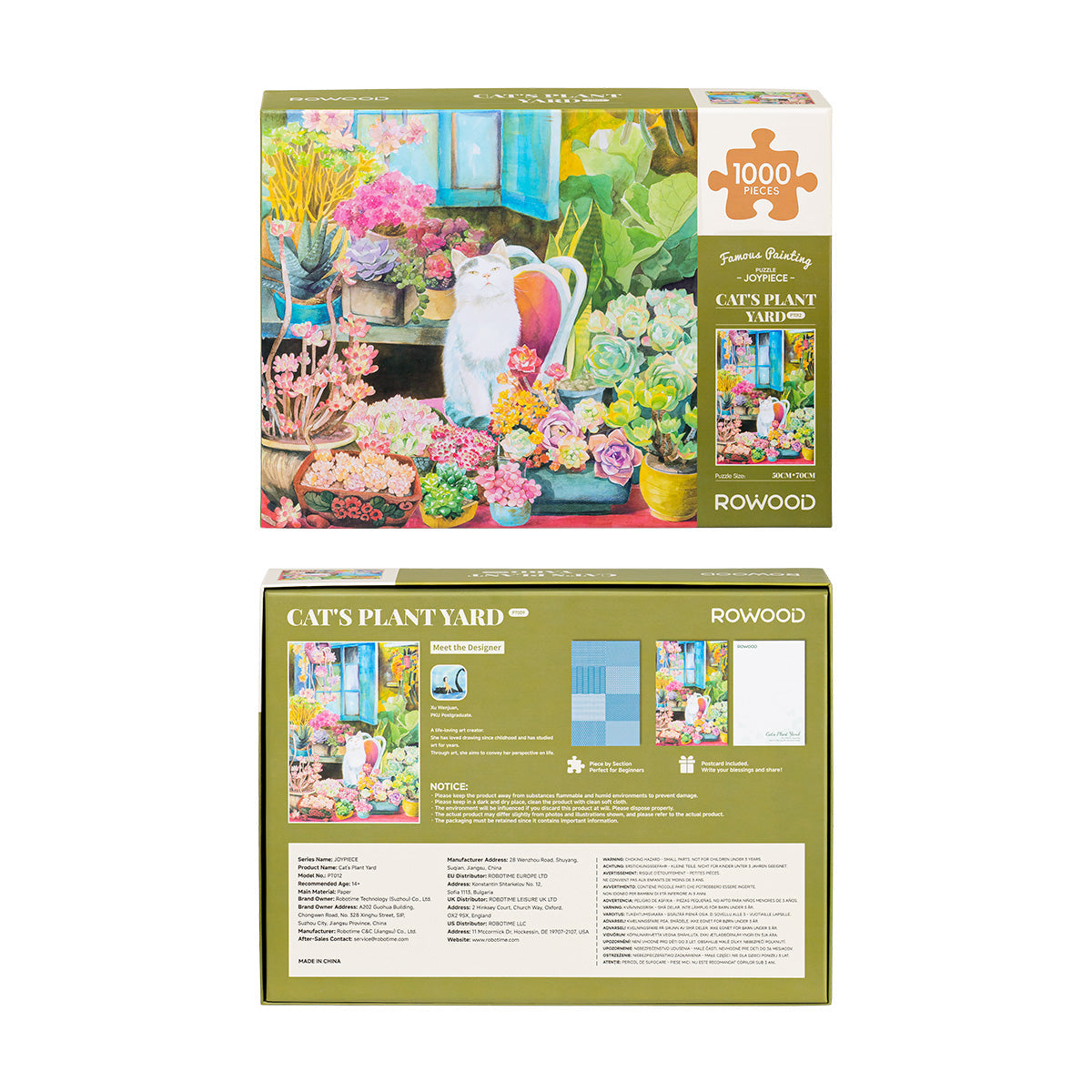 Rowood 1000 Piece Jigsaw Puzzle-Cat's Plant Yard  PT012