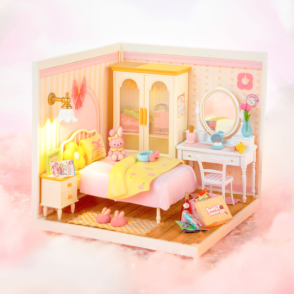 Rolife Lovely Pink Bedroom Super Creator Miniature House DW016
