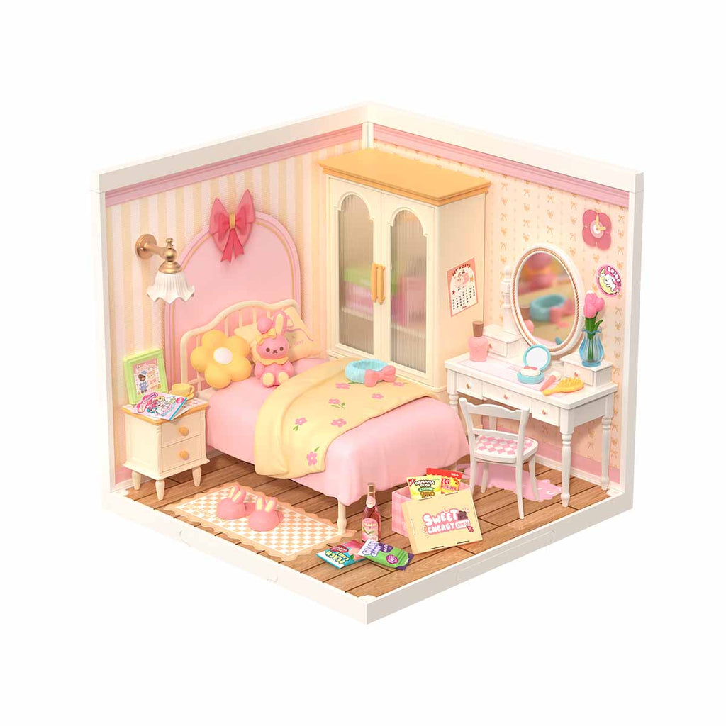 Rolife Lovely Pink Bedroom Super Creator Miniature House DW016